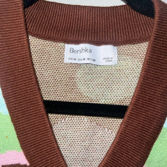 Bershka Brown and Multicolor Knit Vest - Picture 4 of 6